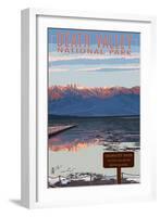 Badwater - Death Valley National Park-Lantern Press-Framed Art Print