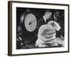 Bag of Checks Being Weighed on Scale at Bank-Herbert Gehr-Framed Photographic Print