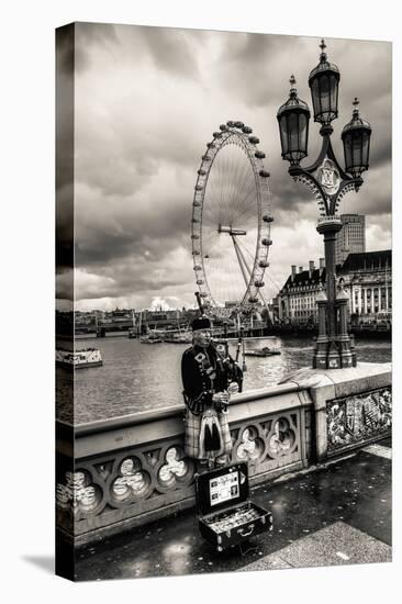 Bag Piper on Bridge-Giuseppe Torre-Stretched Canvas