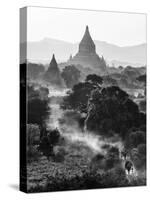 Bagan at Sunset, Mandalay, Burma (Myanmar)-Nadia Isakova-Stretched Canvas