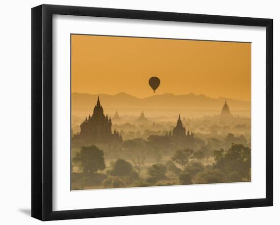 Bagan at Sunset, Mandalay, Burma (Myanmar)-Nadia Isakova-Framed Premium Photographic Print