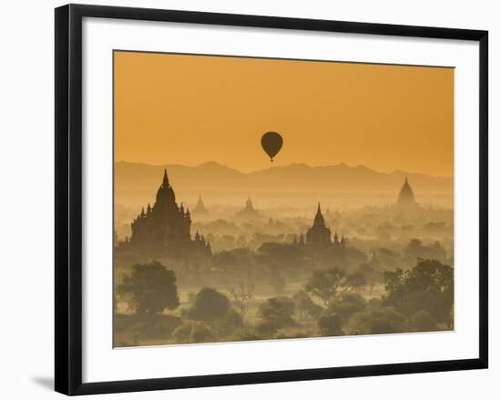 Bagan at Sunset, Mandalay, Burma (Myanmar)-Nadia Isakova-Framed Premium Photographic Print