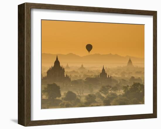 Bagan at Sunset, Mandalay, Burma (Myanmar)-Nadia Isakova-Framed Photographic Print