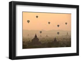 Bagan, balloons flying over ancient temples-Sarawut Intarob-Framed Premium Photographic Print