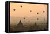 Bagan, balloons flying over ancient temples-Sarawut Intarob-Framed Stretched Canvas