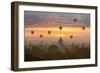 Bagan, Balloons Flying over Ancient Temples-Sarawut Intarob-Framed Giclee Print