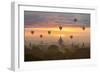 Bagan, Balloons Flying over Ancient Temples-Sarawut Intarob-Framed Giclee Print