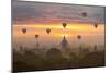 Bagan, Balloons Flying over Ancient Temples-Sarawut Intarob-Mounted Giclee Print