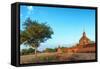 Bagan, Myanmar. Ancient Temple Outdoor Landscape of Burma.-SergWSQ-Framed Stretched Canvas