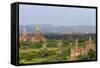 Bagan Pagodas. View from Thitsawady Pagoda. Bagan. Myanmar-Tom Norring-Framed Stretched Canvas