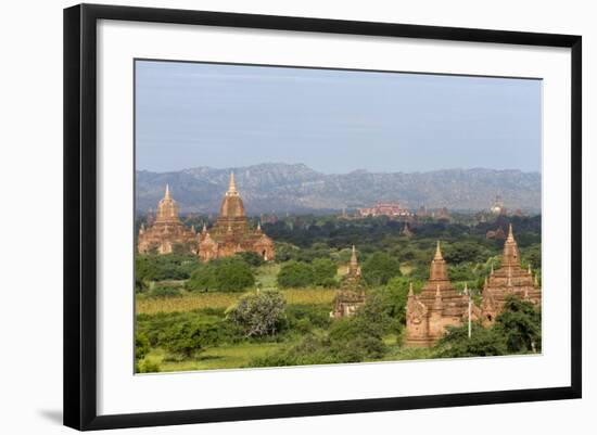 Bagan Pagodas. View from Thitsawady Pagoda. Bagan. Myanmar-Tom Norring-Framed Photographic Print