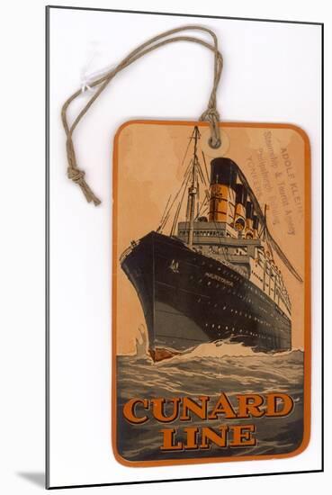 Baggage Label for the Cunard Line-null-Mounted Art Print