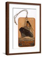 Baggage Label for the Cunard Line-null-Framed Art Print