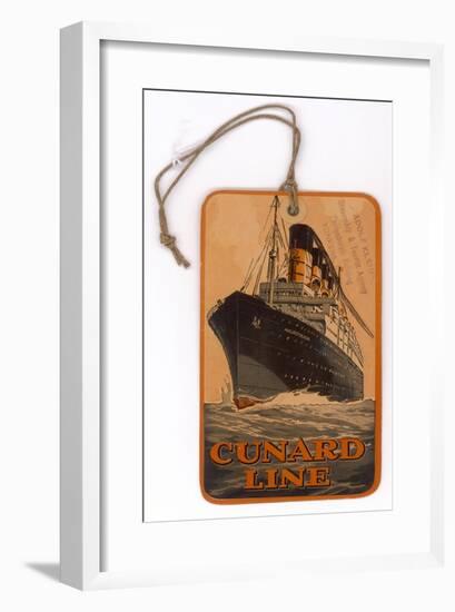 Baggage Label for the Cunard Line-null-Framed Art Print