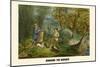 Bagging the Badger-Henry Thomas Alken-Mounted Art Print
