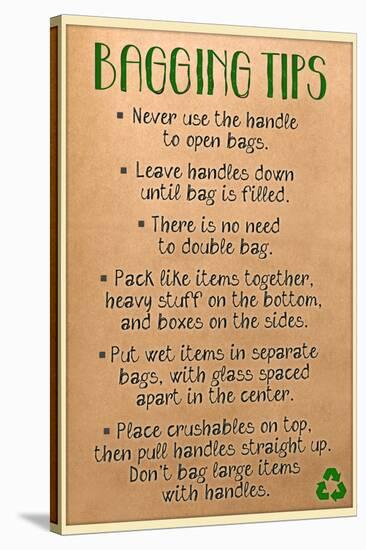 Bagging Tips Sign-null-Stretched Canvas