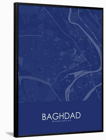 Baghdad, Iraq Blue Map-null-Framed Poster