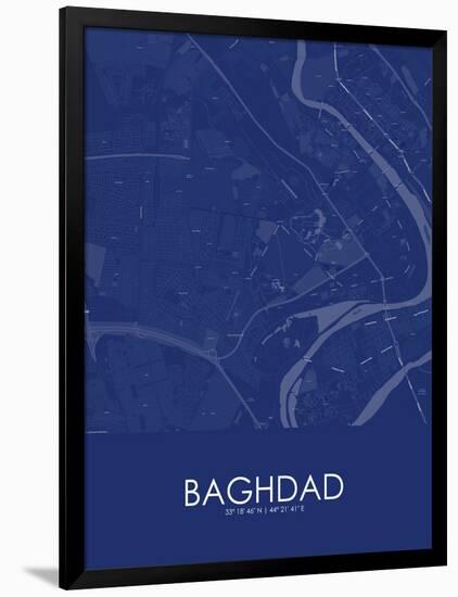 Baghdad, Iraq Blue Map-null-Framed Poster