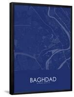 Baghdad, Iraq Blue Map-null-Framed Poster