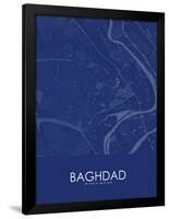 Baghdad, Iraq Blue Map-null-Framed Poster