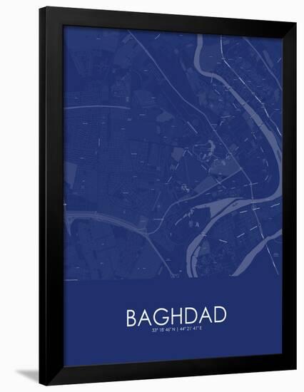 Baghdad, Iraq Blue Map-null-Framed Poster