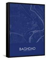 Baghdad, Iraq Blue Map-null-Framed Stretched Canvas