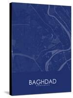 Baghdad, Iraq Blue Map-null-Stretched Canvas