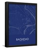 Baghdad, Iraq Blue Map-null-Framed Poster