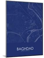 Baghdad, Iraq Blue Map-null-Mounted Poster