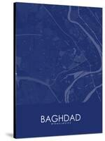 Baghdad, Iraq Blue Map-null-Stretched Canvas