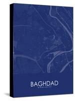 Baghdad, Iraq Blue Map-null-Stretched Canvas