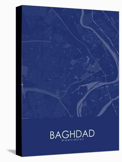 Baghdad, Iraq Blue Map-null-Stretched Canvas