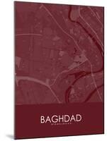 Baghdad, Iraq Red Map-null-Mounted Poster