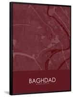 Baghdad, Iraq Red Map-null-Framed Poster