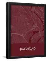 Baghdad, Iraq Red Map-null-Framed Poster