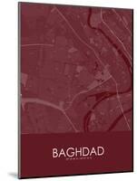 Baghdad, Iraq Red Map-null-Mounted Poster