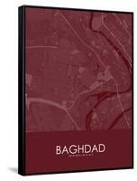 Baghdad, Iraq Red Map-null-Framed Stretched Canvas