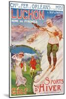 Bagnares-De-Luchon, France - Views of Golfing and Skiing, Orleans Railway Postcard, c.1920-Lantern Press-Mounted Art Print