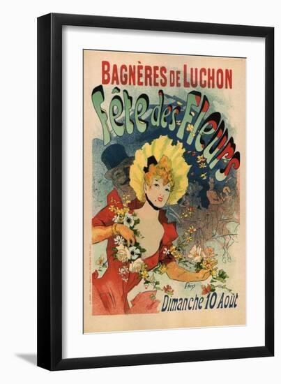 Bagneres-De-Luchon in the Flower Festival-Jules Chéret-Framed Art Print