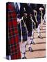 Bagpipe Players with Traditional Scottish Uniform, Glasgow, Scotland, United Kingdom, Europe-Yadid Levy-Stretched Canvas