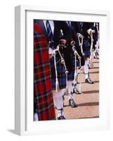 Bagpipe Players with Traditional Scottish Uniform, Glasgow, Scotland, United Kingdom, Europe-Yadid Levy-Framed Photographic Print