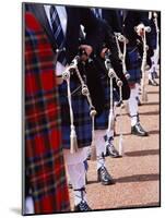 Bagpipe Players with Traditional Scottish Uniform, Glasgow, Scotland, United Kingdom, Europe-Yadid Levy-Mounted Photographic Print