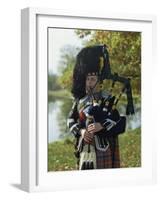 Bagpiper, Scotland, United Kingdom, Europe-Nigel Francis-Framed Photographic Print