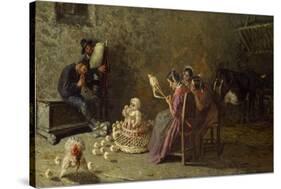 Bagpipers of Brianza, C. 1883-1885-Giovanni Segantini-Stretched Canvas
