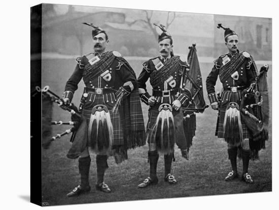 Bagpipers of the 1st Scots Guards-null-Stretched Canvas