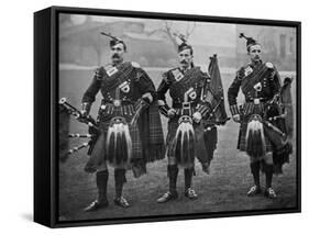 Bagpipers of the 1st Scots Guards-null-Framed Stretched Canvas