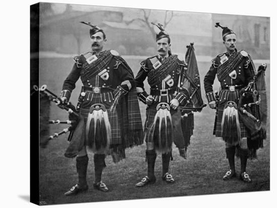 Bagpipers of the 1st Scots Guards-null-Stretched Canvas