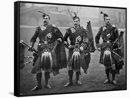 Bagpipers of the 1st Scots Guards-null-Framed Stretched Canvas