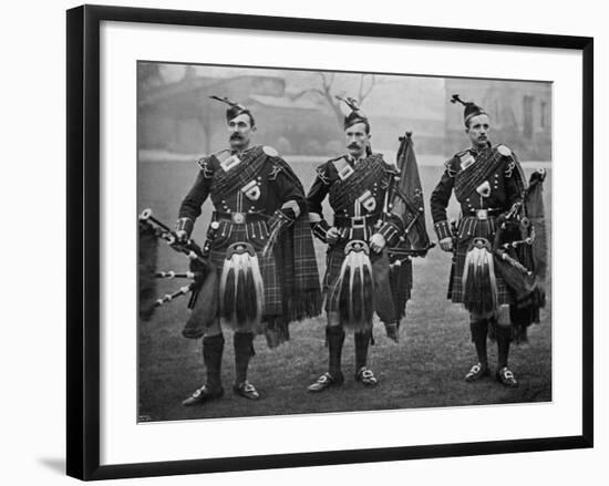 Bagpipers of the 1st Scots Guards-null-Framed Photographic Print