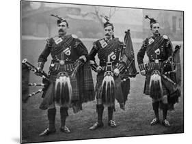 Bagpipers of the 1st Scots Guards-null-Mounted Photographic Print